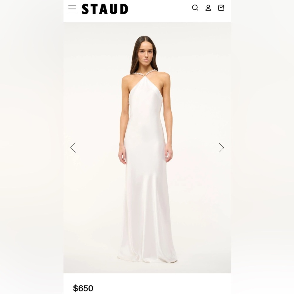 STAUD CADENCE DRESS PEARL - size 6